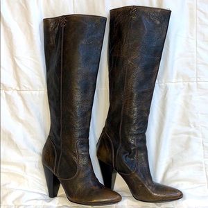 Frye Regina Tall Brown Leather Boots